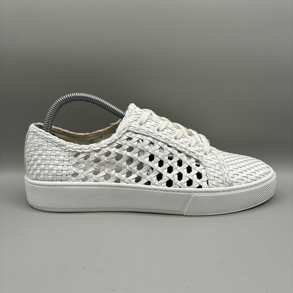 Marc Fisher Surly Platform Woven Sneakers Women’s 10 M White Lace Up MFSURLY2